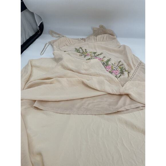 Sue Wong Nocturne Silk Floral Embroidered Maxi Dress Gown Y2k Vintage 90s Flowy - Picture 11 of 13